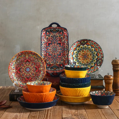 BohoCharm: Creative Ceramic Dinnerware Set