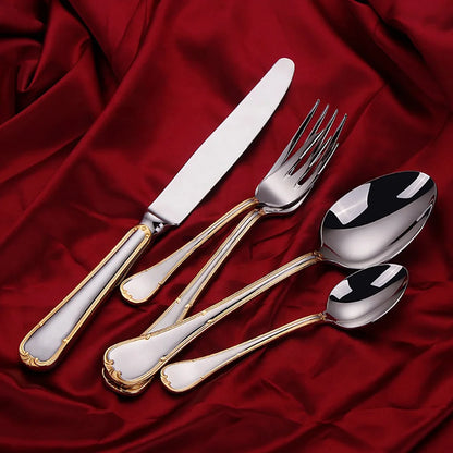 LuxeGleam: Gold Stainless Steel Cutlery Set