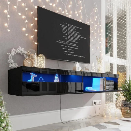 GlowShelf: LED Floating TV Stand