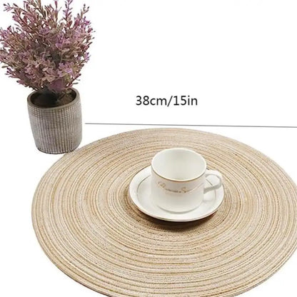 CircleWeave: Braided Round Placemats Set