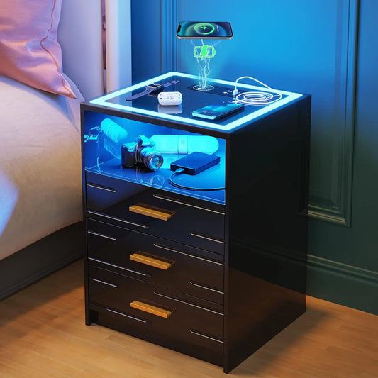 ChargeGlow: LED Nightstand with Wireless Charging