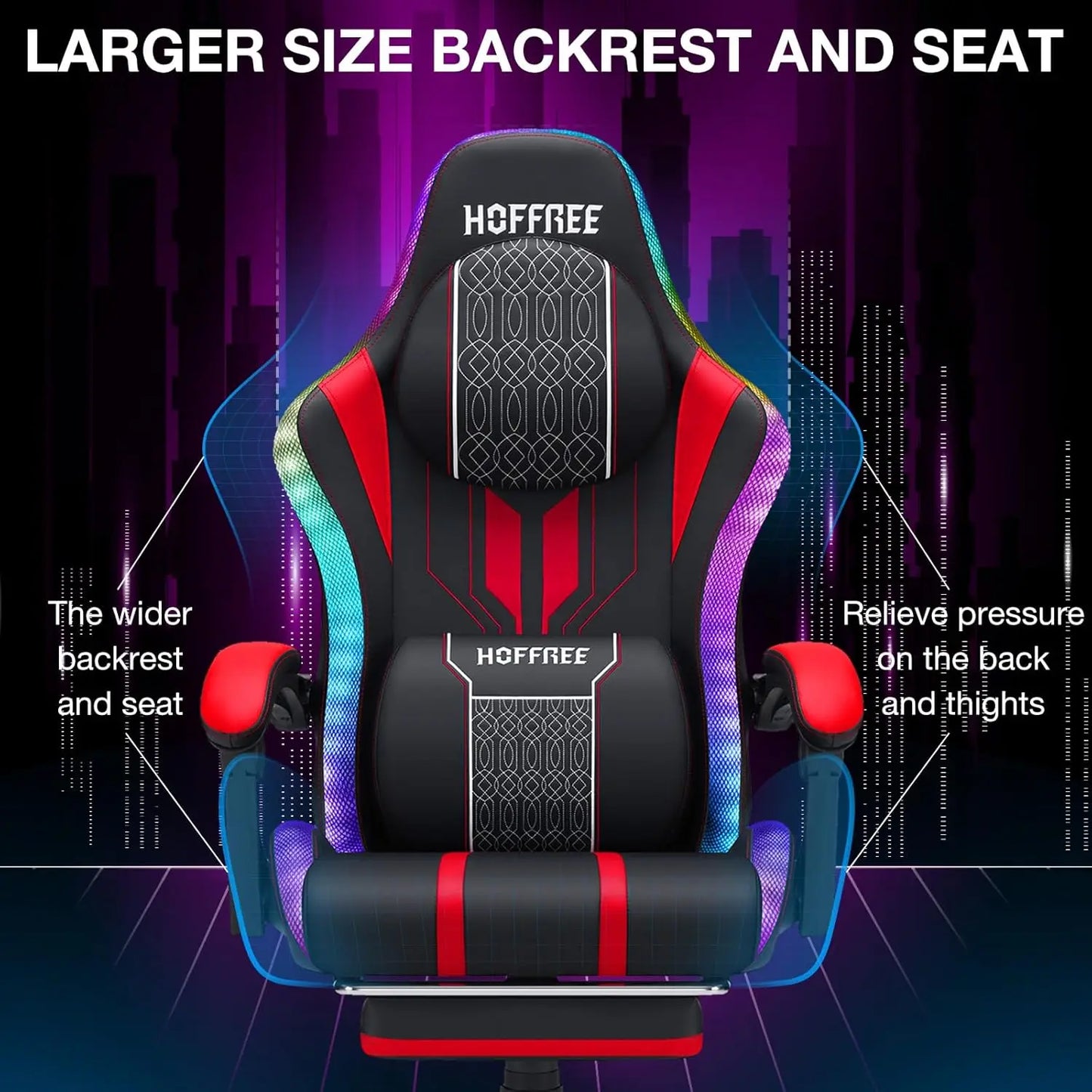 ThunderSeat: LED Gaming Chair with Speakers & Massage