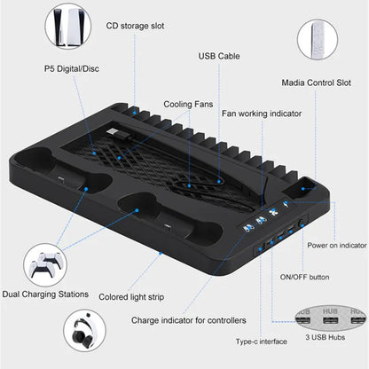 FrostBase RGB: PS5 Cooling & Charging Station