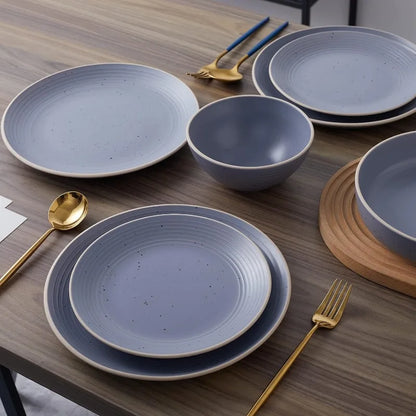 SlateCircle: 16-Piece Charcoal Stoneware Dinner Set