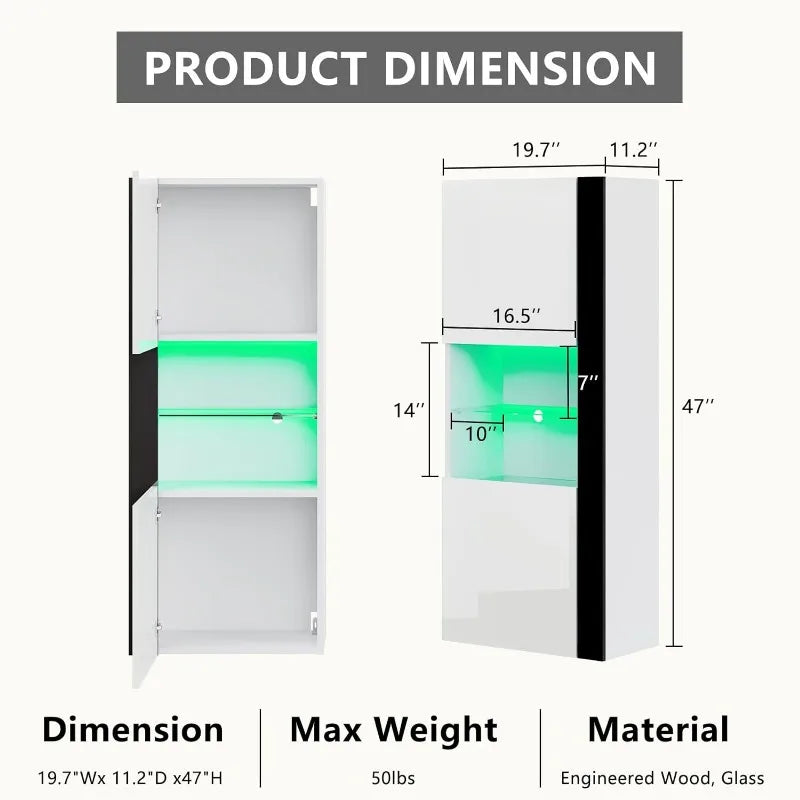 LumiShelf: LED-Lit High Gloss Wall Cabinet