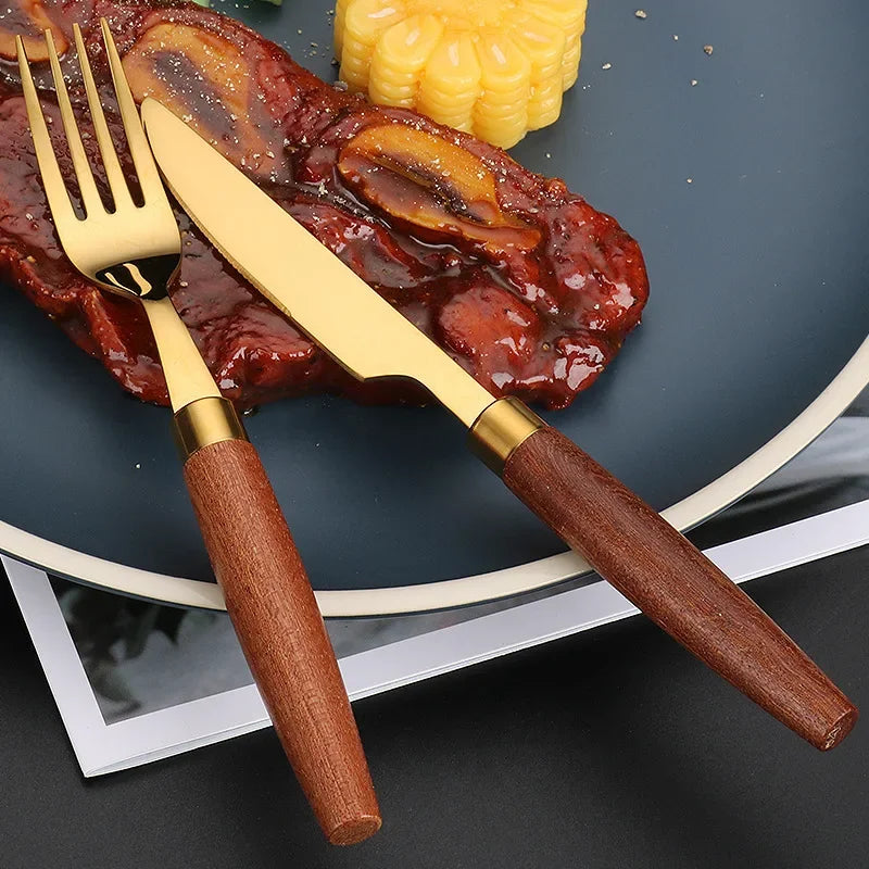 WoodlandEdge: Sapele Handle Cutlery Set