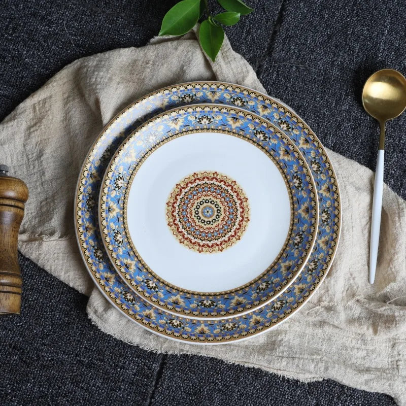 BohoElegance: Porcelain Dinnerware Set