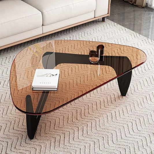 CrystalDrop: Oval Glass Coffee Table