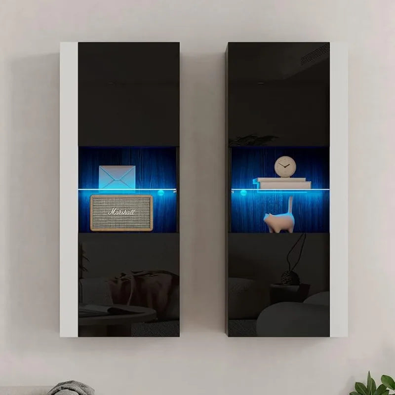 LumiShelf: LED-Lit High Gloss Wall Cabinet