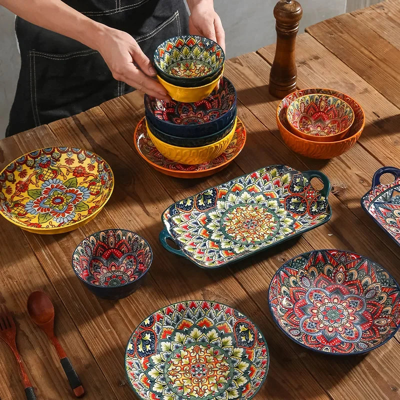 BohoCharm: Creative Ceramic Dinnerware Set