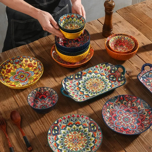 BohoCharm: Creative Ceramic Dinnerware Set