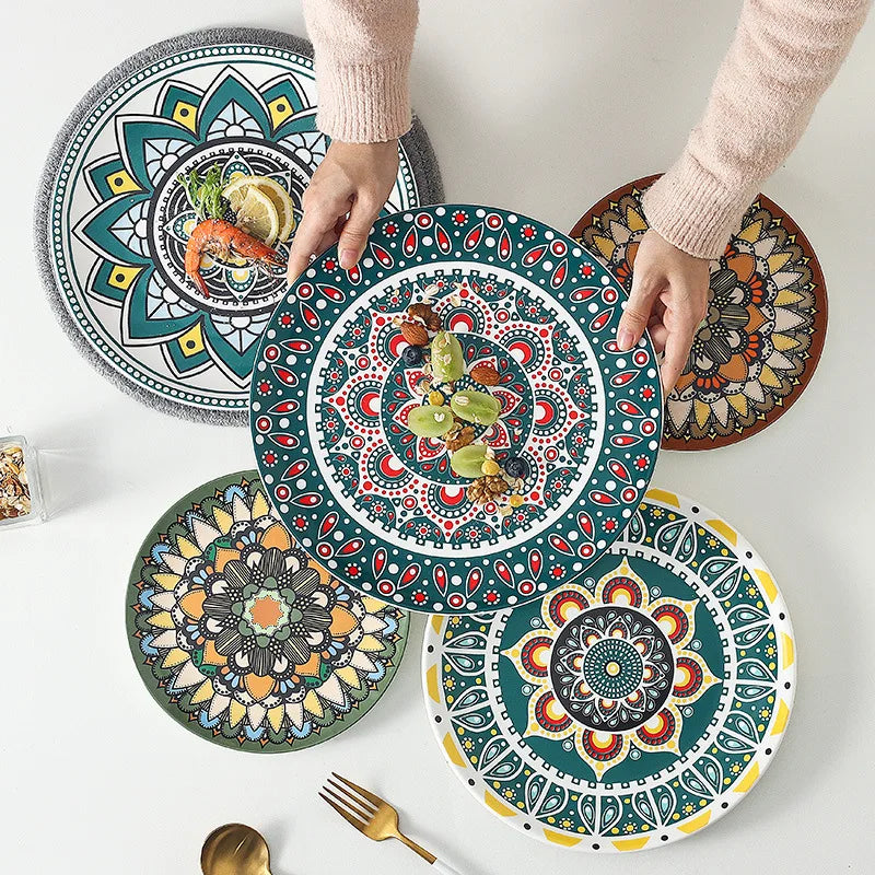 BohoElegance: Porcelain Dinnerware Set