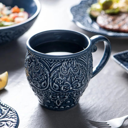 NordicLuxe: Embossed Ceramic Tableware Set