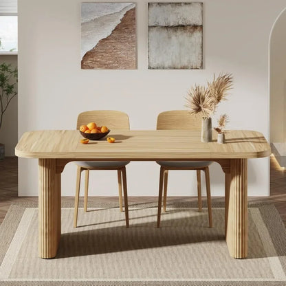 HarvestPedestal: Farmhouse Dining Table