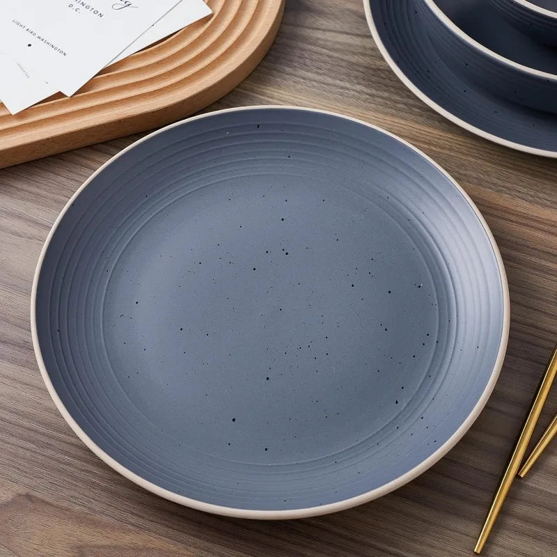 SlateCircle: 16-Piece Charcoal Stoneware Dinner Set