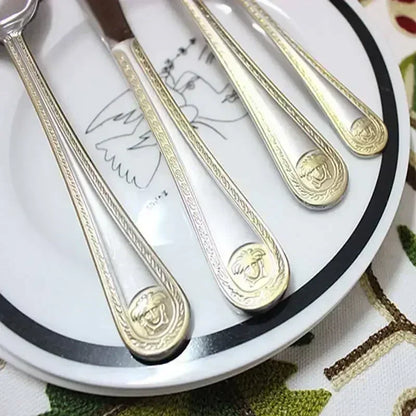 RegalGilt: Vintage Gold-Plated Cutlery Set