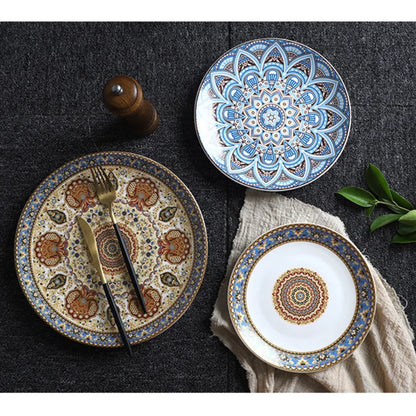 BohoElegance: Porcelain Dinnerware Set